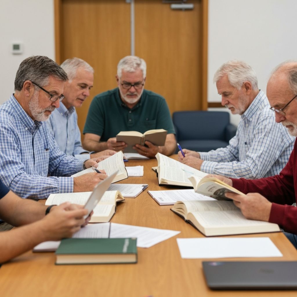 Men learning about supplements